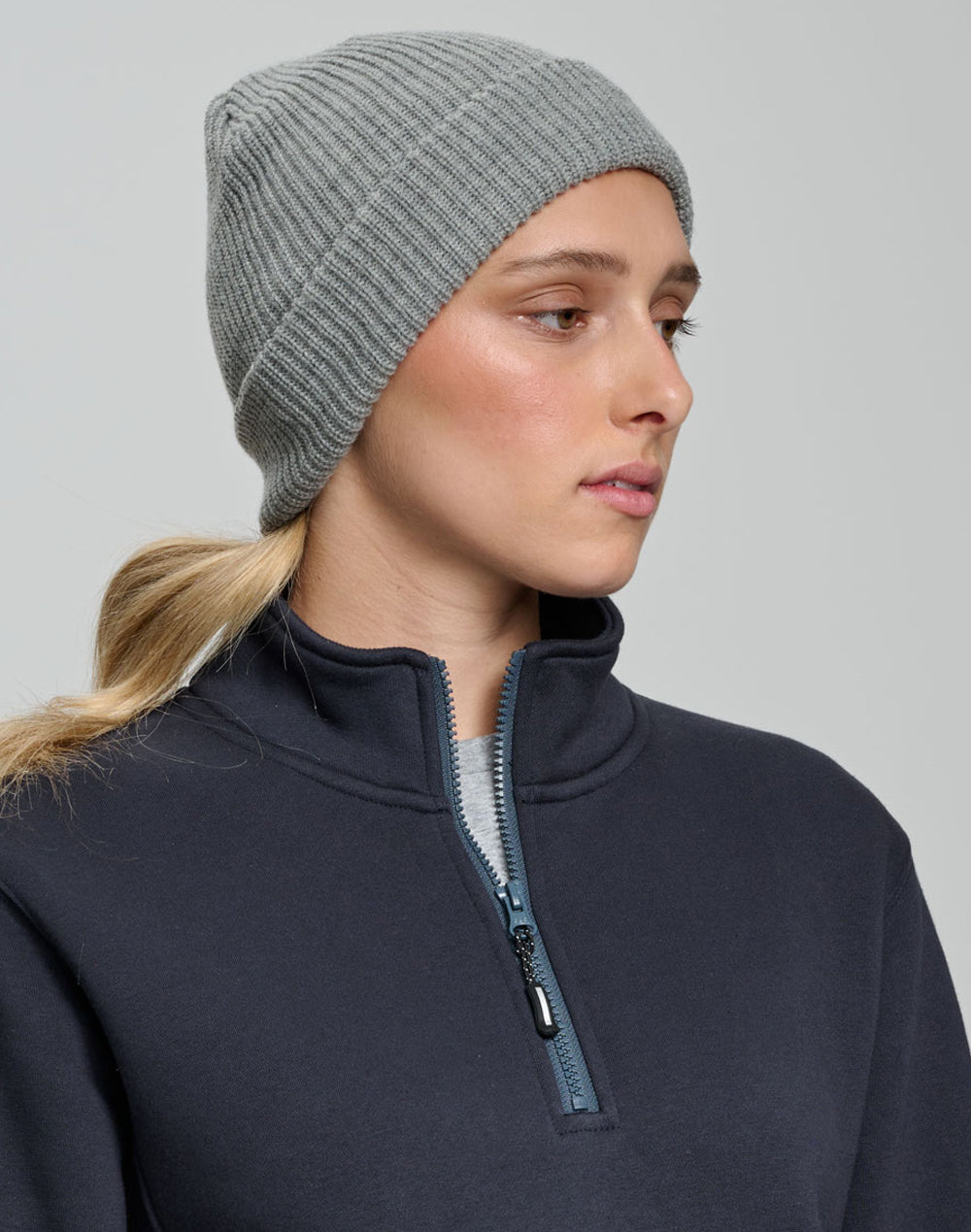 Roll Up Cable Knit Snug Beanie - view