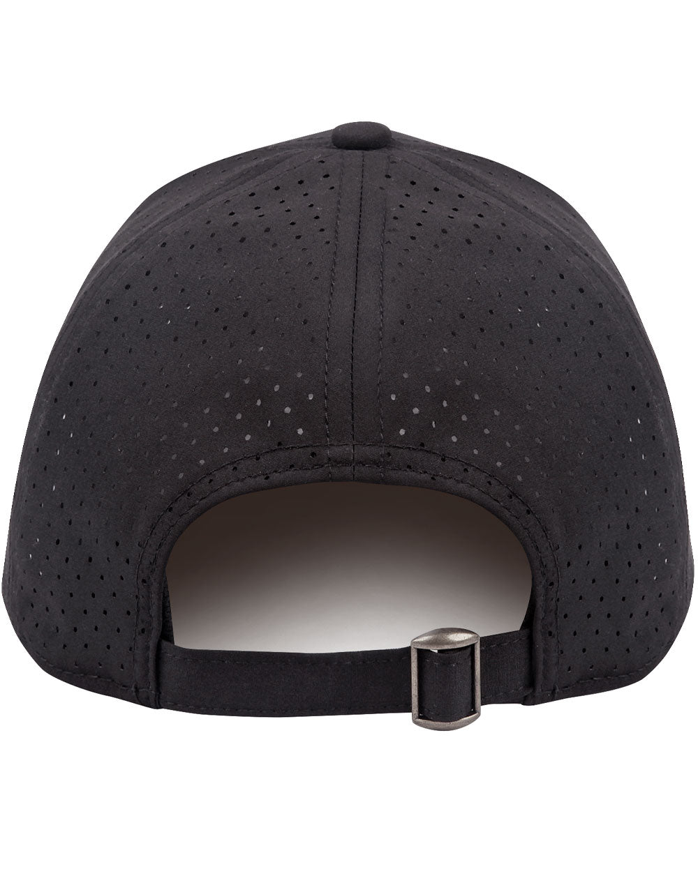Four Way Stretch Laser Cut Runner’s Cap - Black - Back
