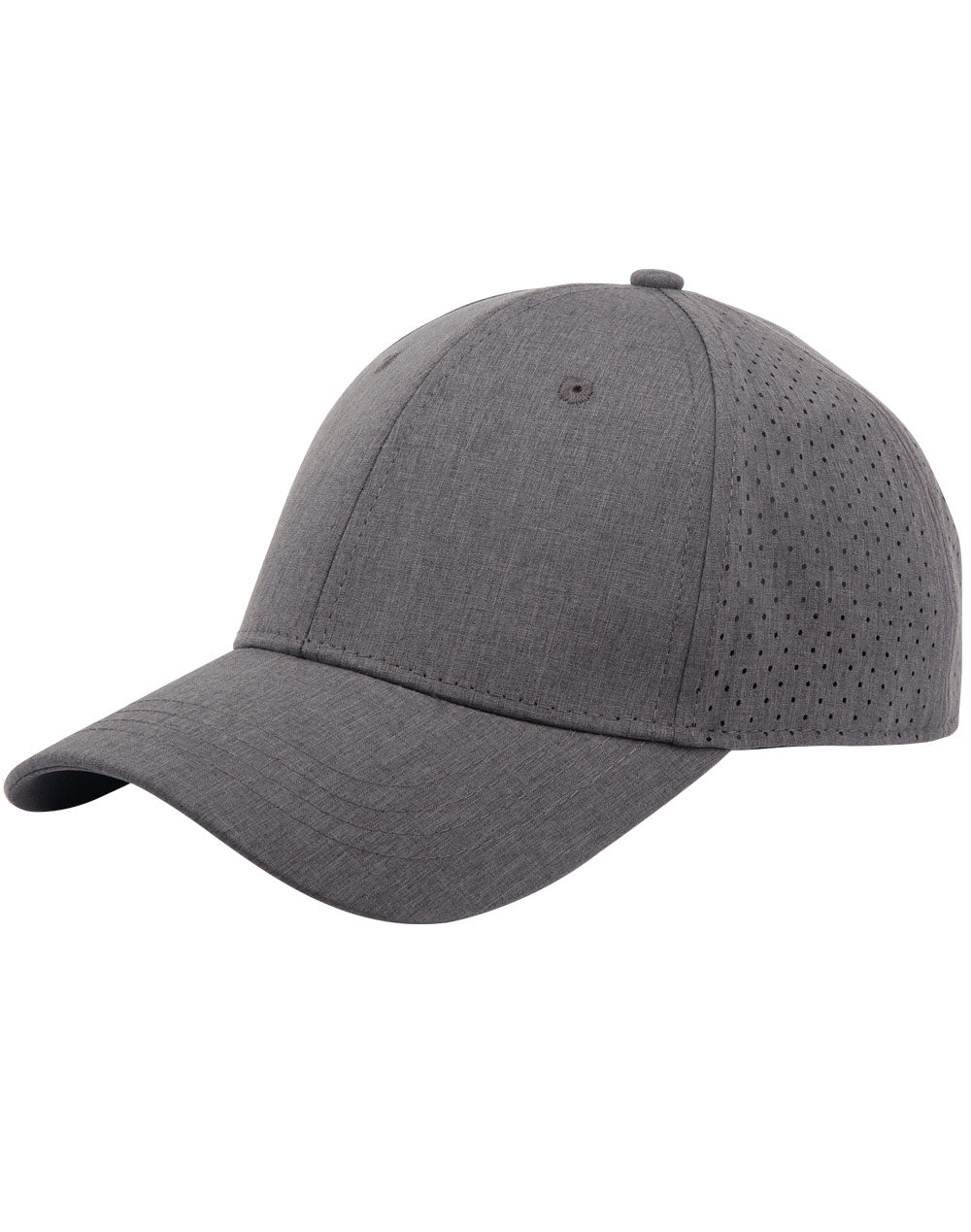 Four Way Stretch Laser Cut Runner’s Cap - Marl Charcoal - View