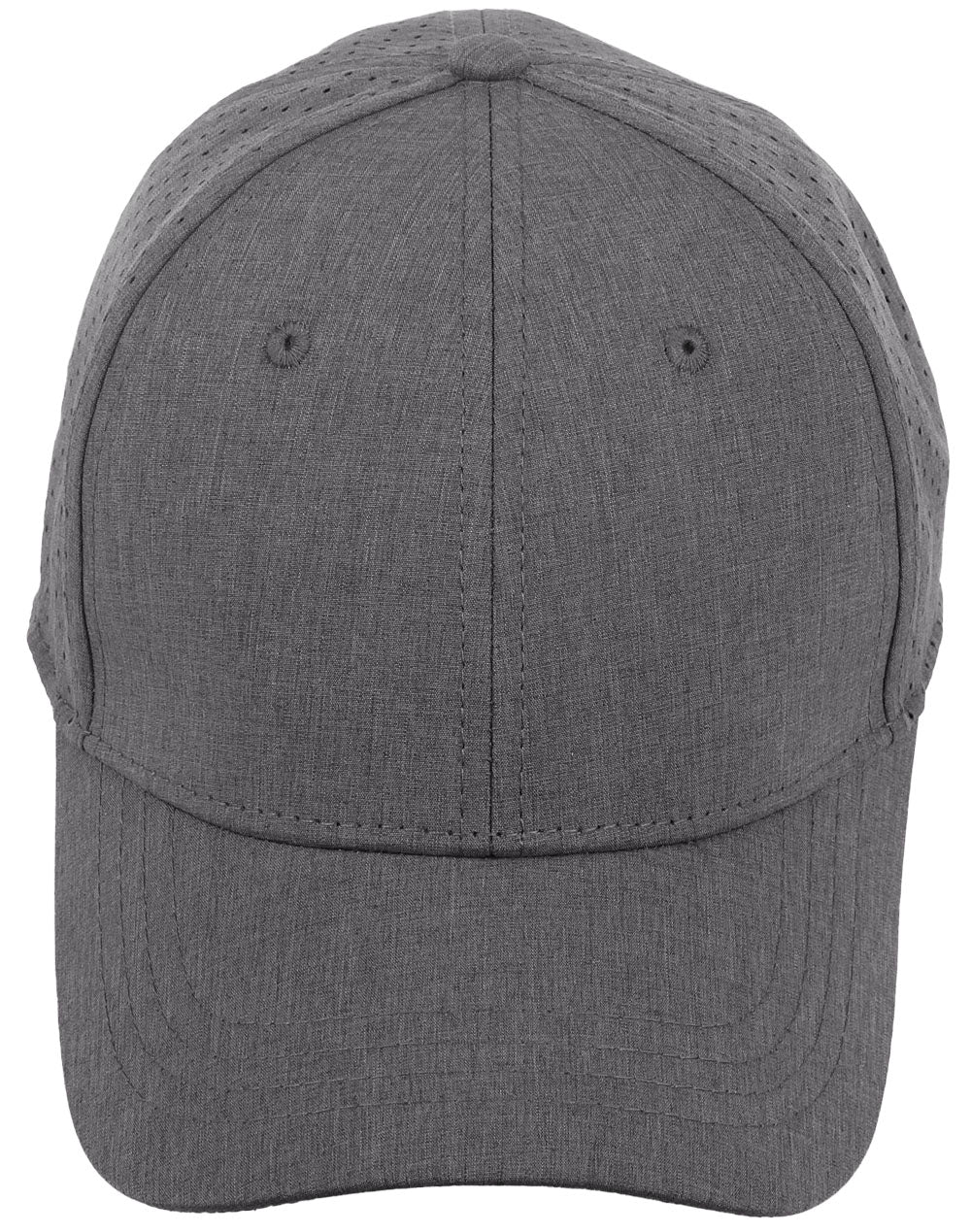 Four Way Stretch Laser Cut Runner’s Cap - Marl Charcoal - Front