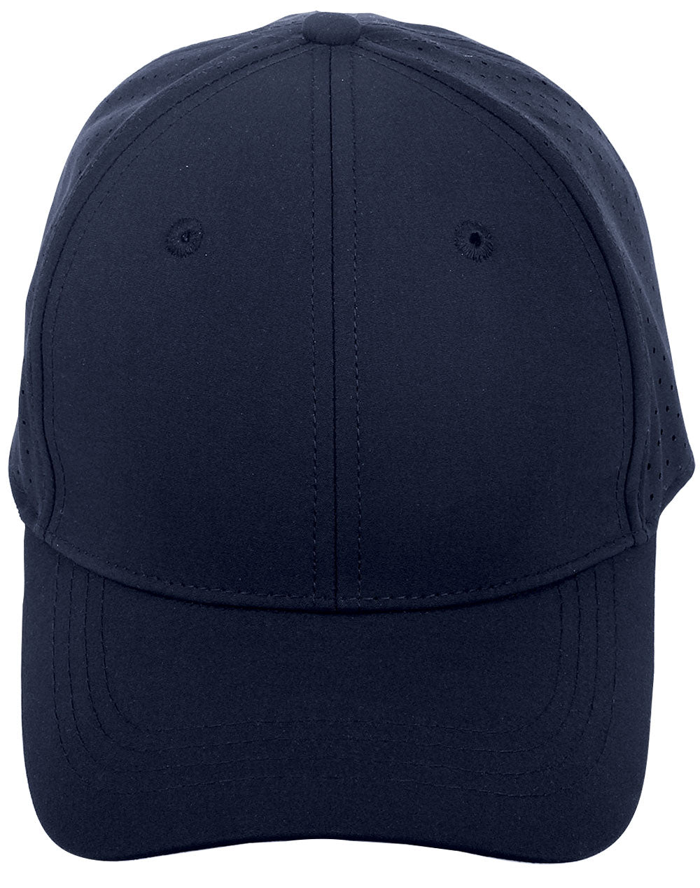 Four Way Stretch Laser Cut Runner’s Cap - Navy - Front