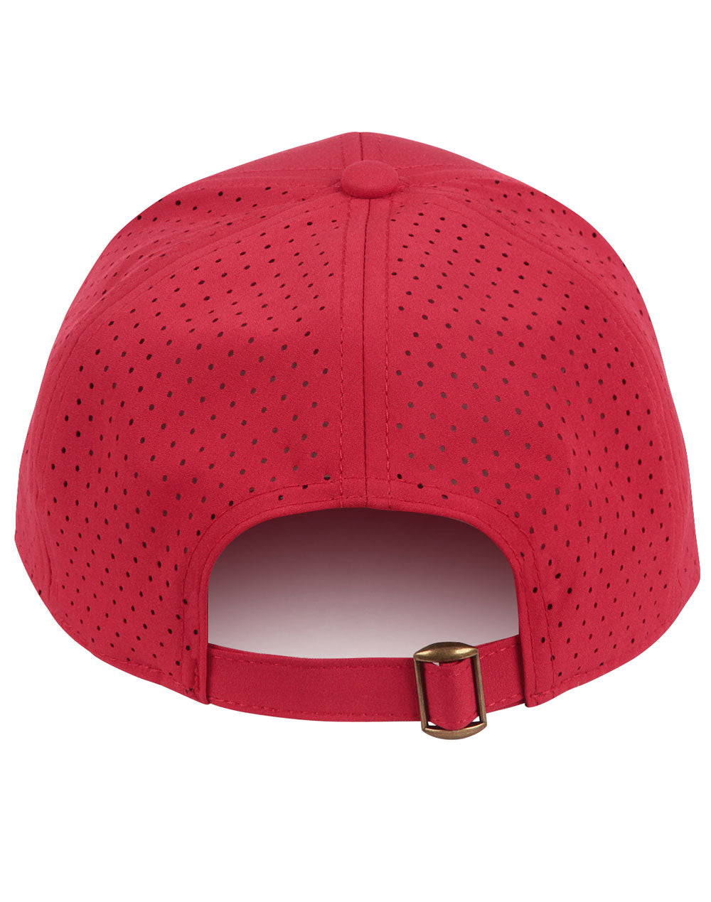 Four Way Stretch Laser Cut Runner’s Cap - Red - Back