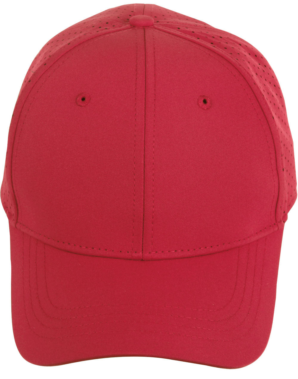 Four Way Stretch Laser Cut Runner’s Cap - Red - Front