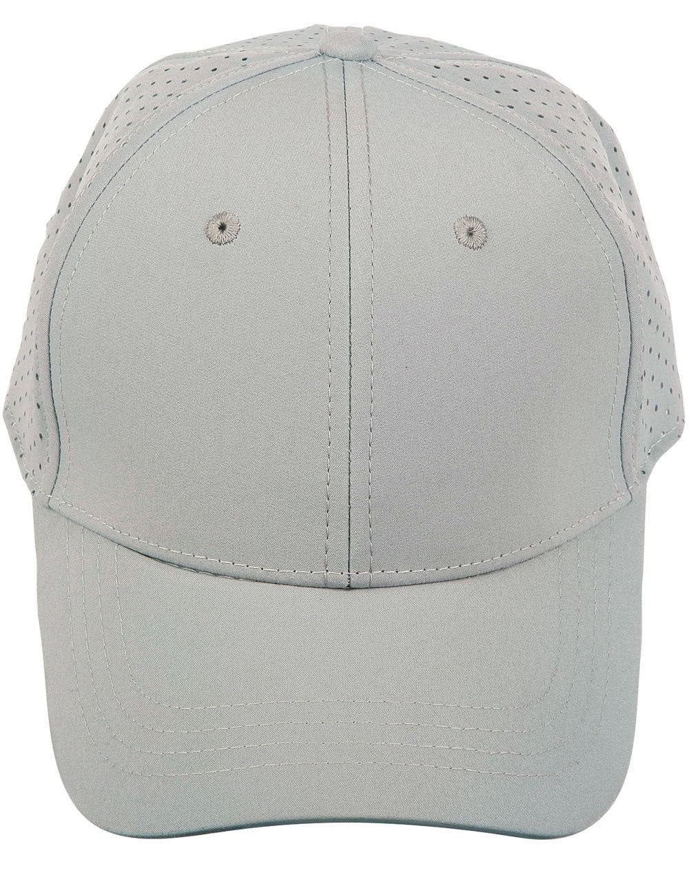 Four Way Stretch Laser Cut Runner’s Cap - Silver Grey - Front