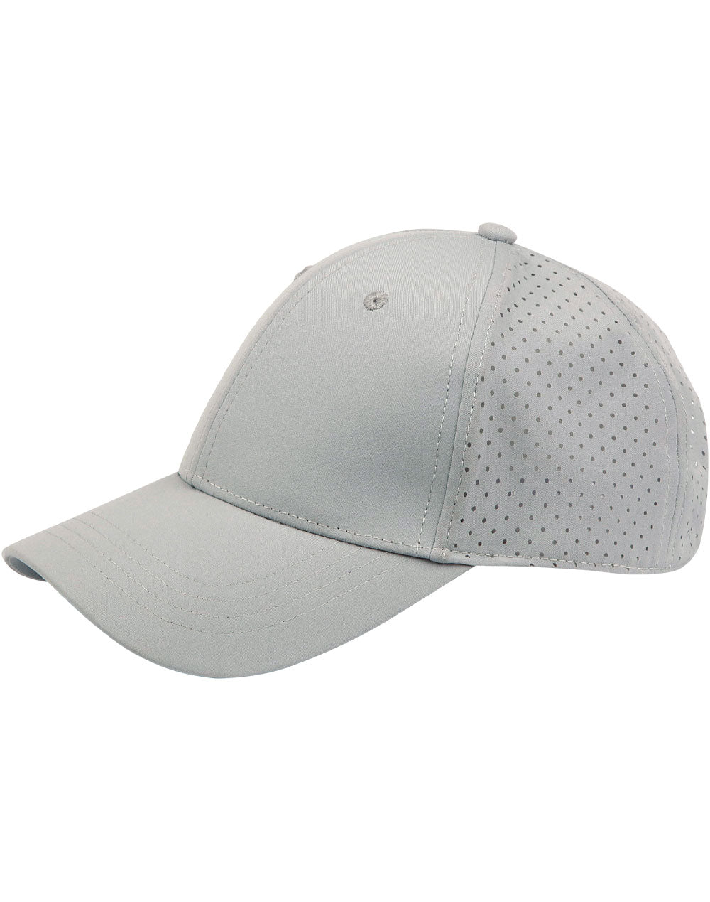 Four Way Stretch Laser Cut Runner’s Cap - Silver Grey - View