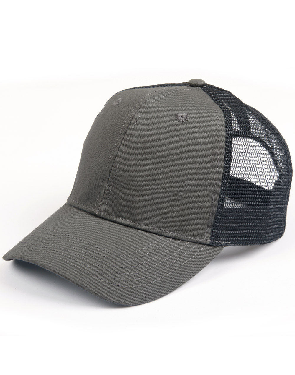 Premium Cotton Trucker Cap - Ash/Black - View