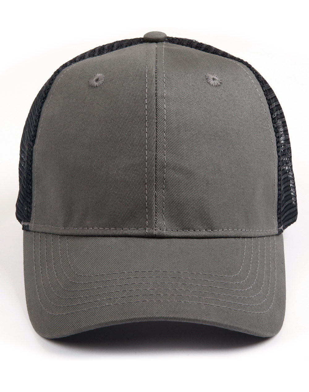 Premium Cotton Trucker Cap - Ash/Black - Front