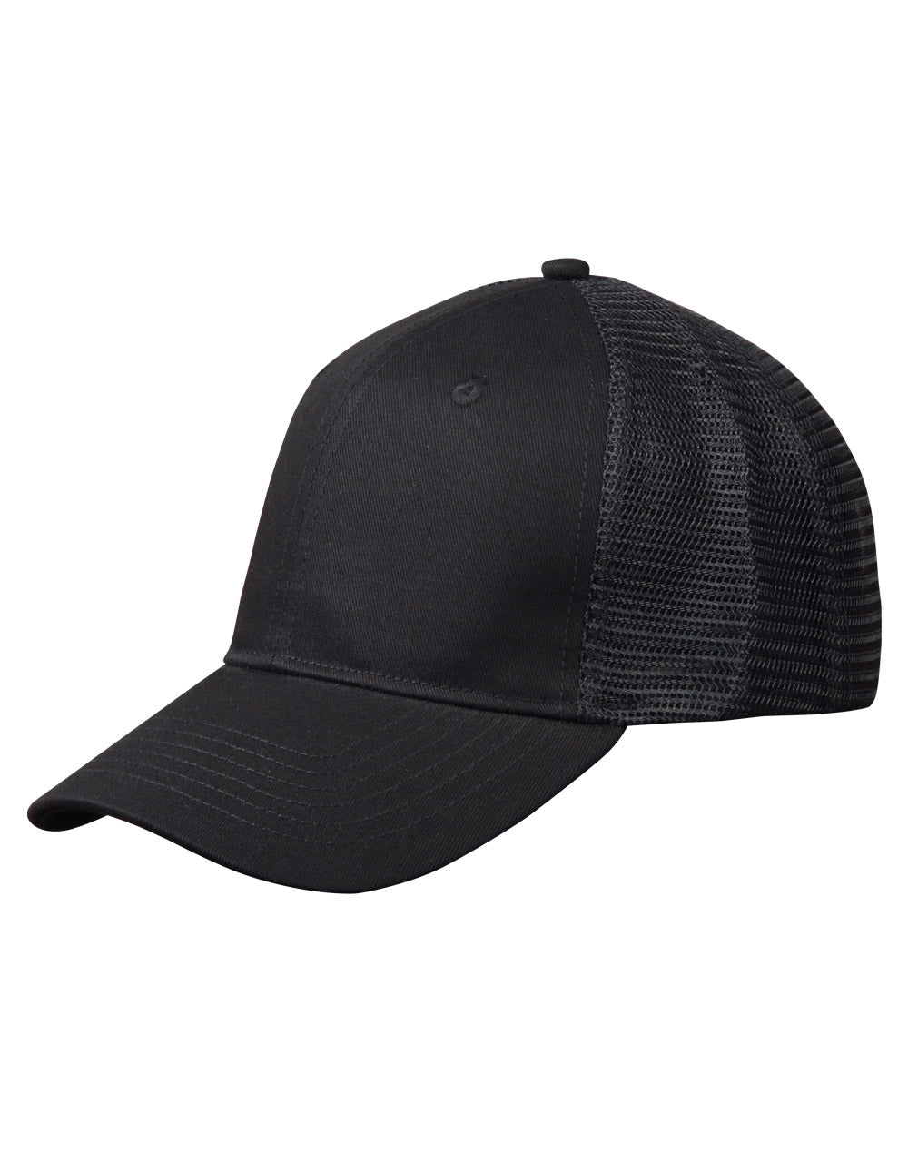 Premium Cotton Trucker Cap - Black/Black - View