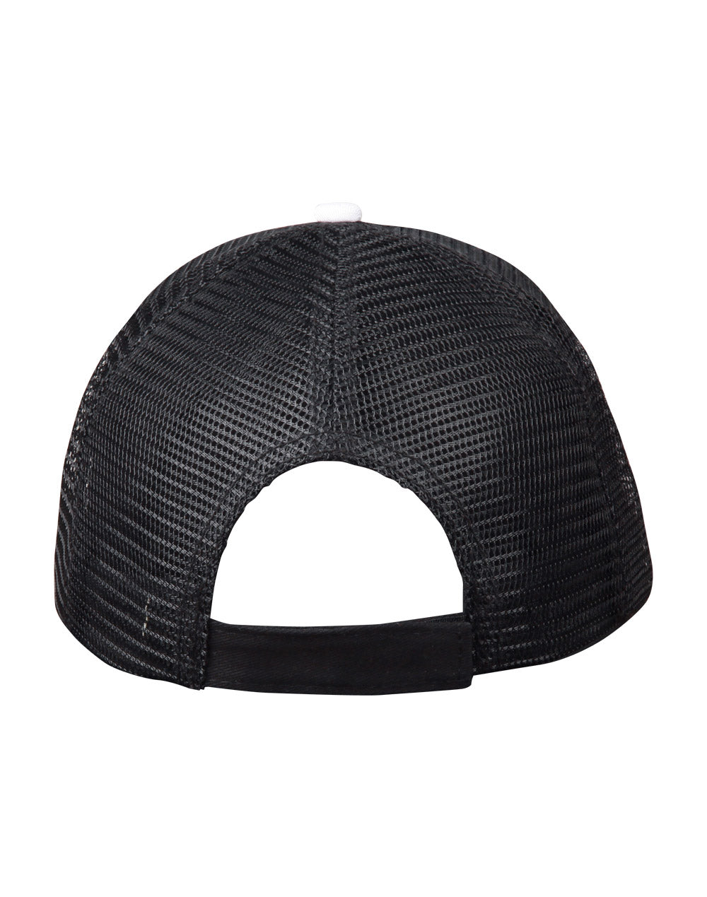 Premium Cotton Trucker Cap - White/Black - Back