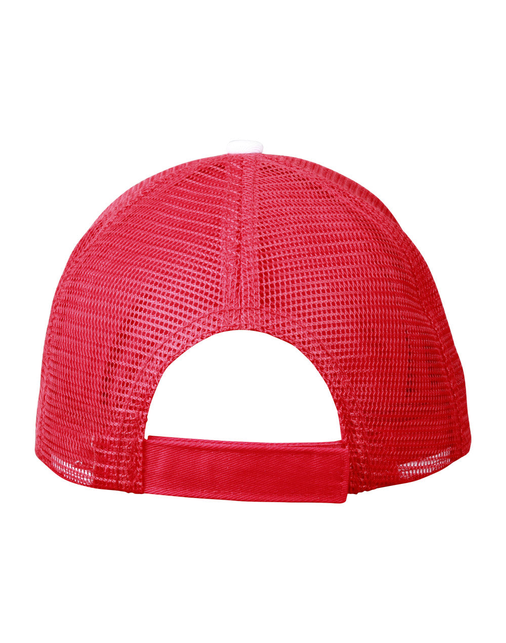 Premium Cotton Trucker Cap - White/Red - Back
