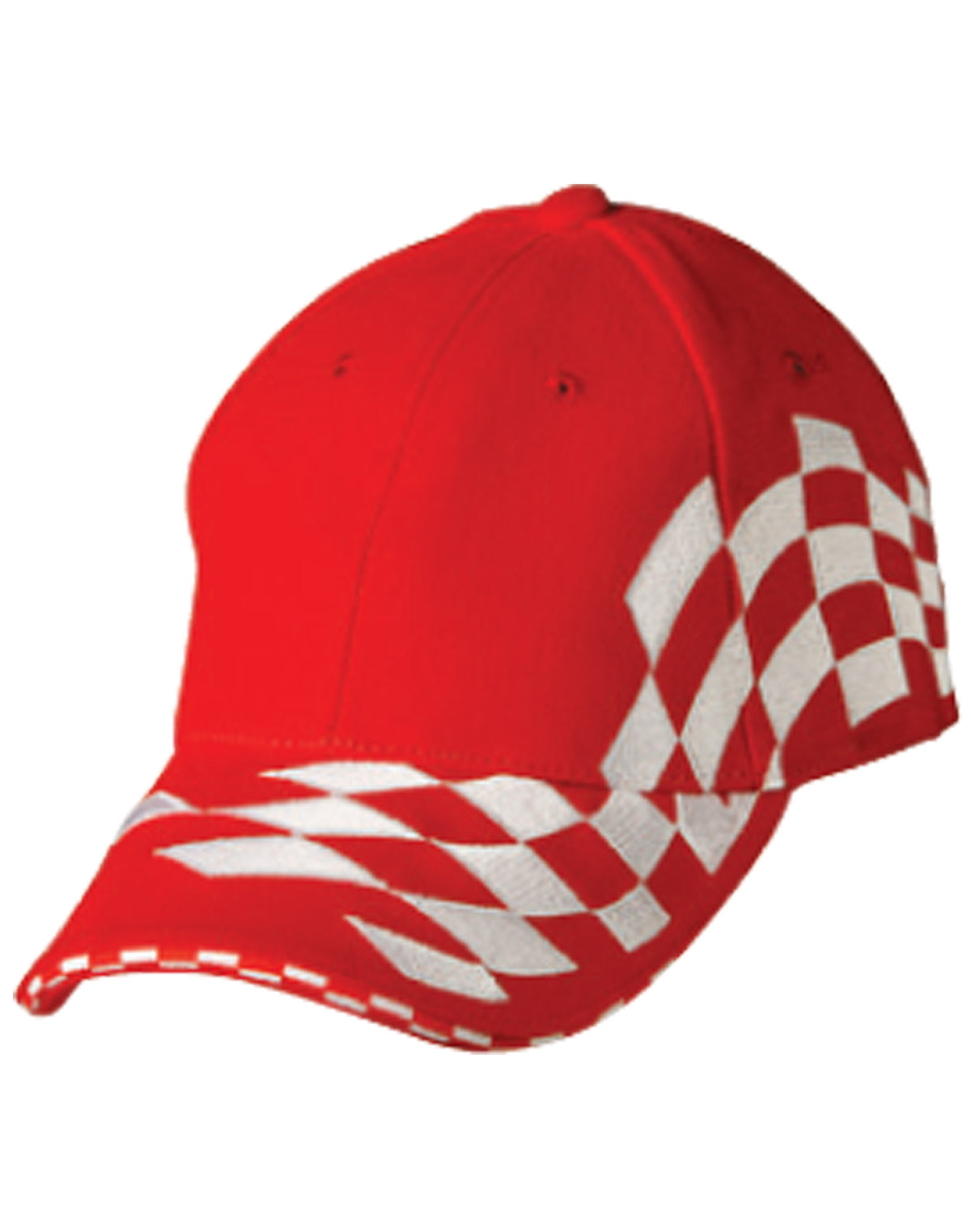 Contrast Check & Sandwich Cap - Red/White - Front
