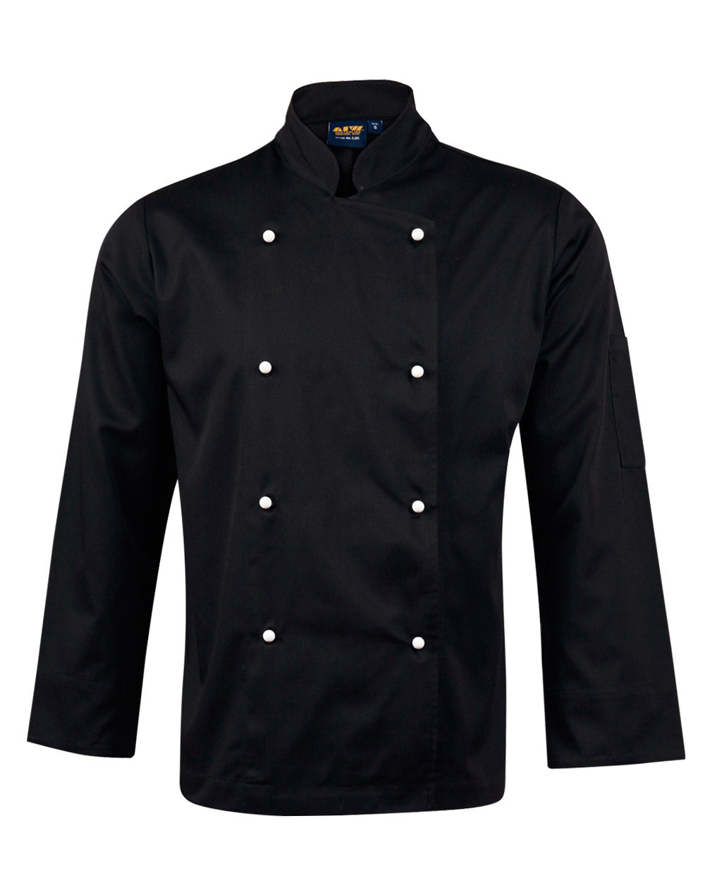 Chef's Long Sleeve Jacket - Black - Front