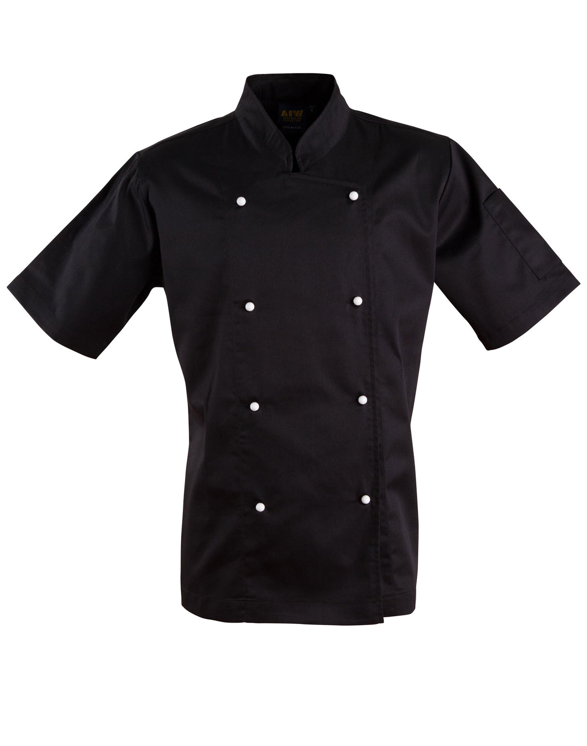 Chef’s Short Sleeve Jacket - Black - Front