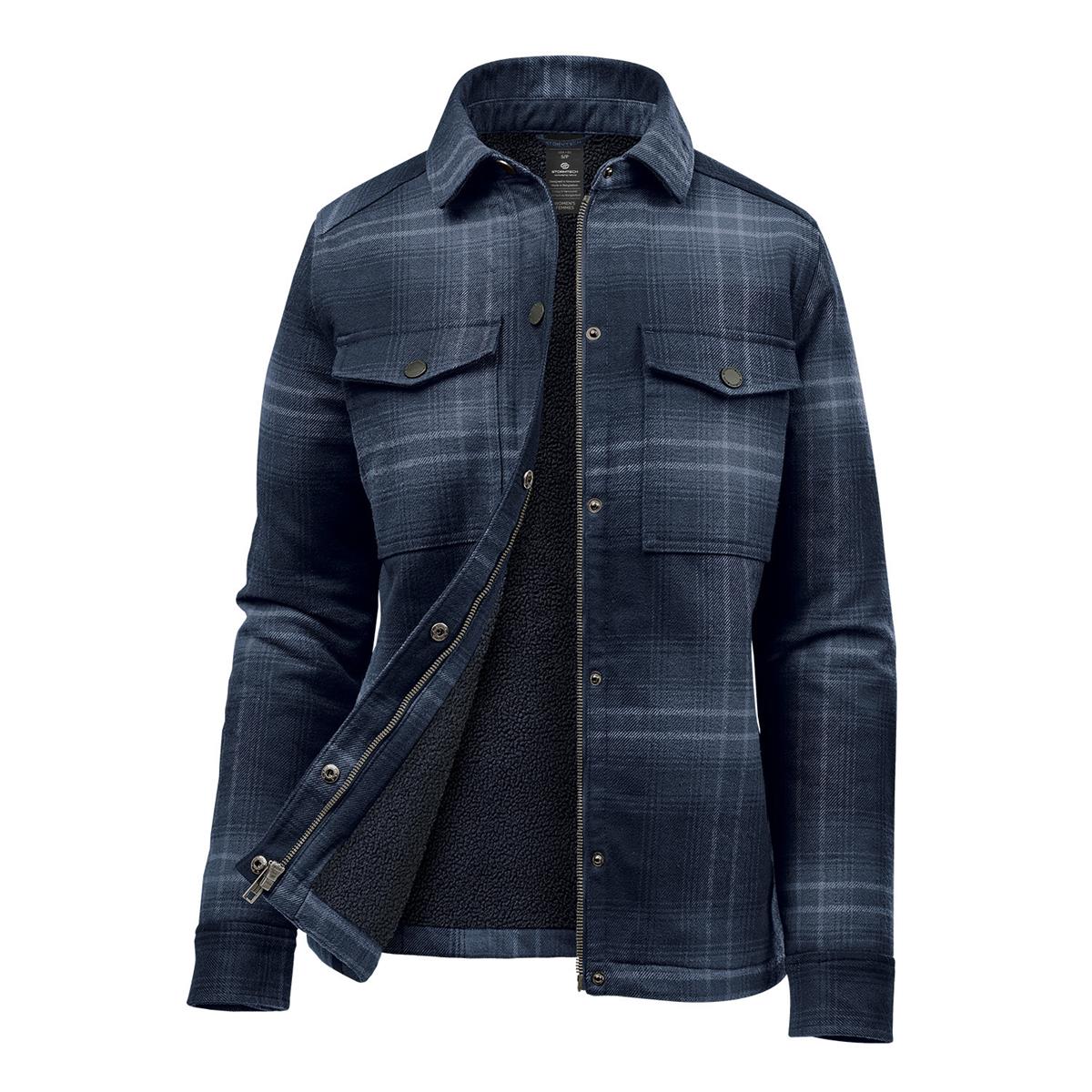 Women's Highland Sherpa Lined Plaid Jacket - Midnight / Dusk Plaid - Front