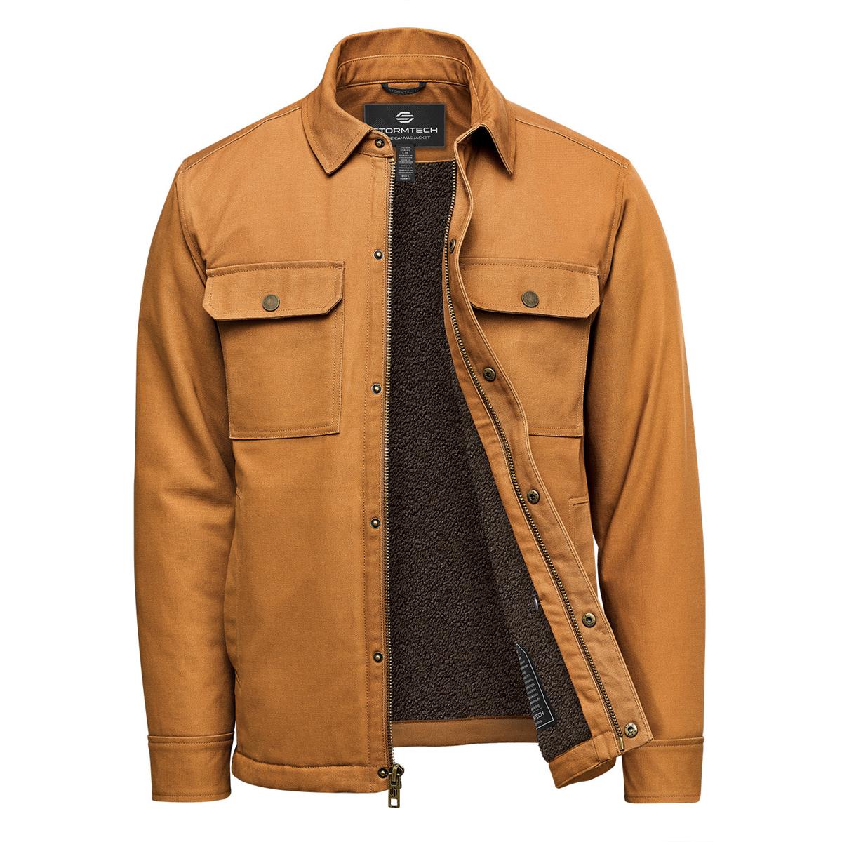 Men's Oxide Sherpa Lined Canvas Jacket - Camel - Front