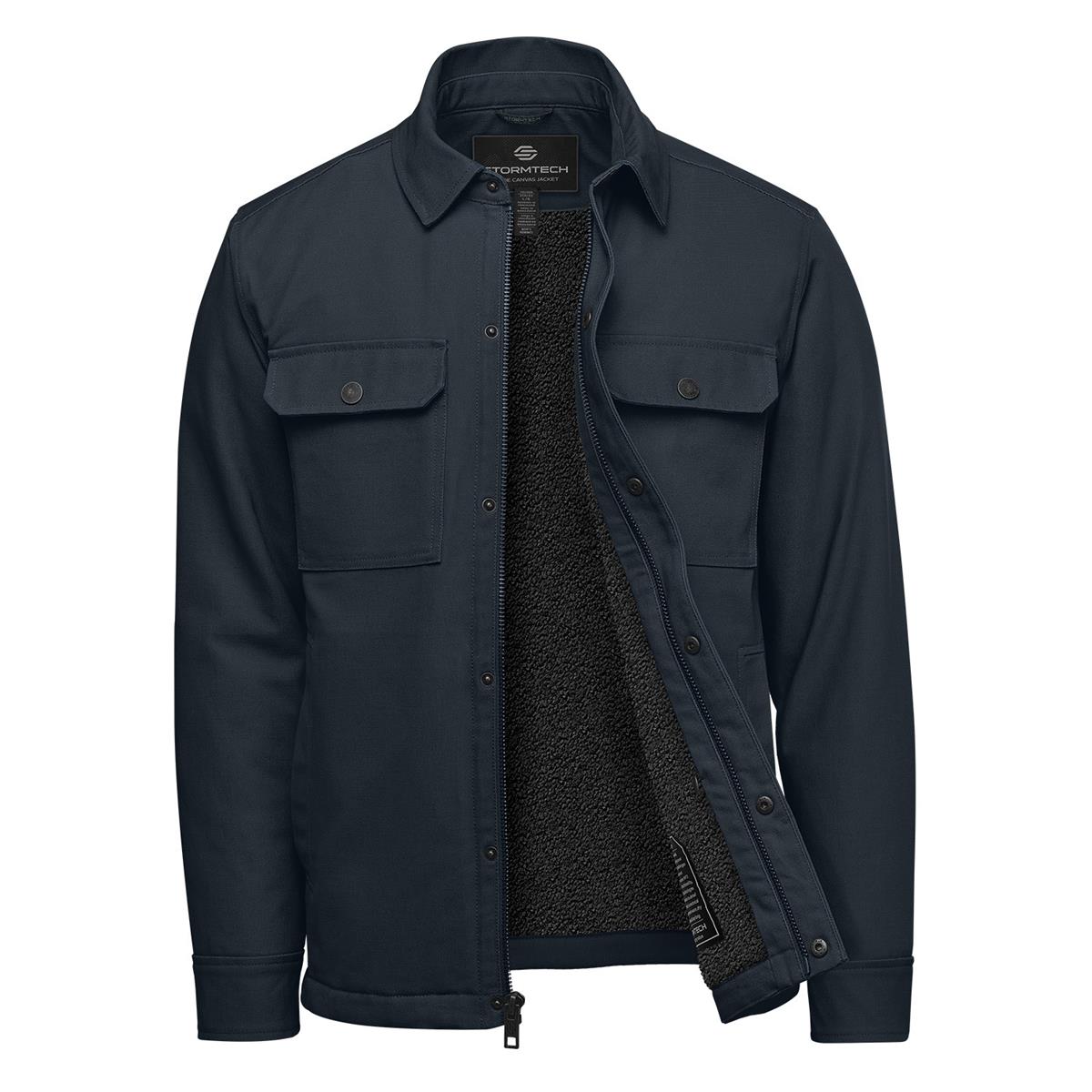 Men's Oxide Sherpa Lined Canvas Jacket - Navy - Front