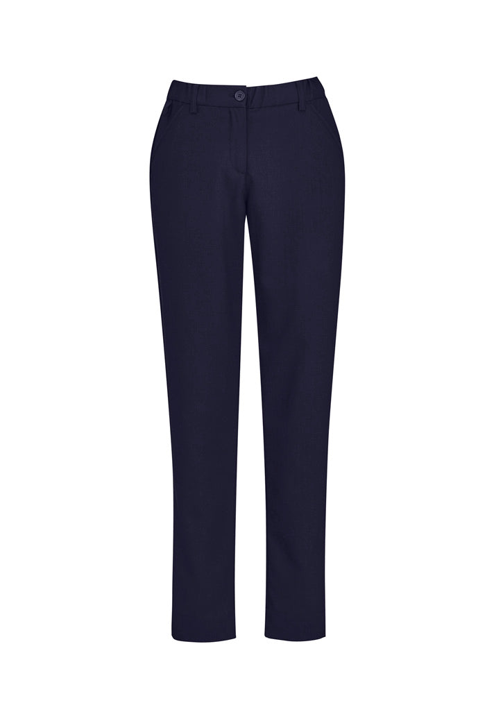 Comfort Waist Womens Slim Leg Pant - Navy - Front