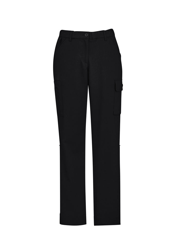 Comfort Waist Womens Cargo Pant - Black - Front