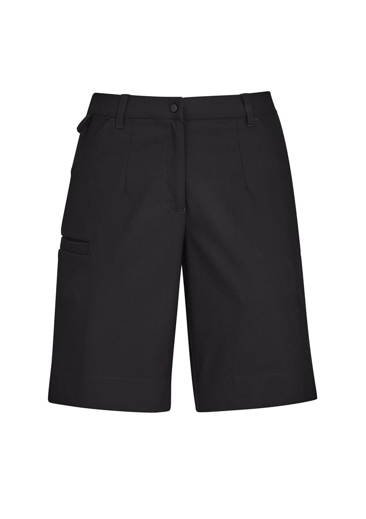 Comfort Waist Womens Cargo Short - Charcoal - Front