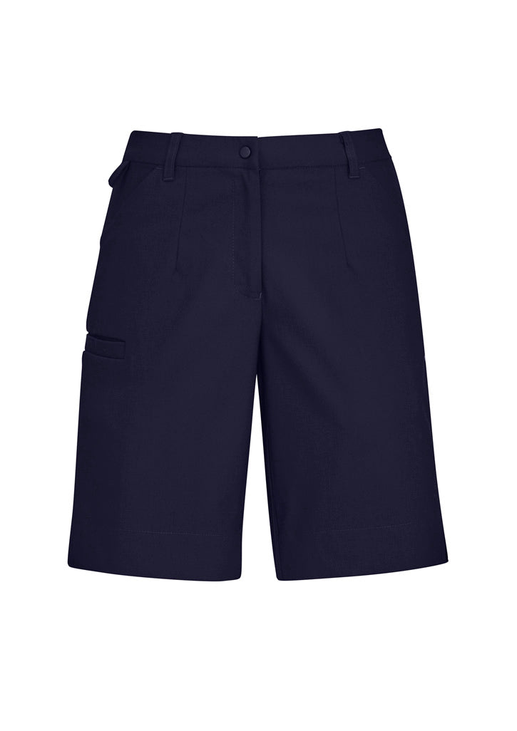 Comfort Waist Womens Cargo Short - Navy - Front