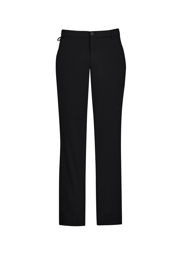 Comfort Waist Mens Flat Front Pant - Black - Front