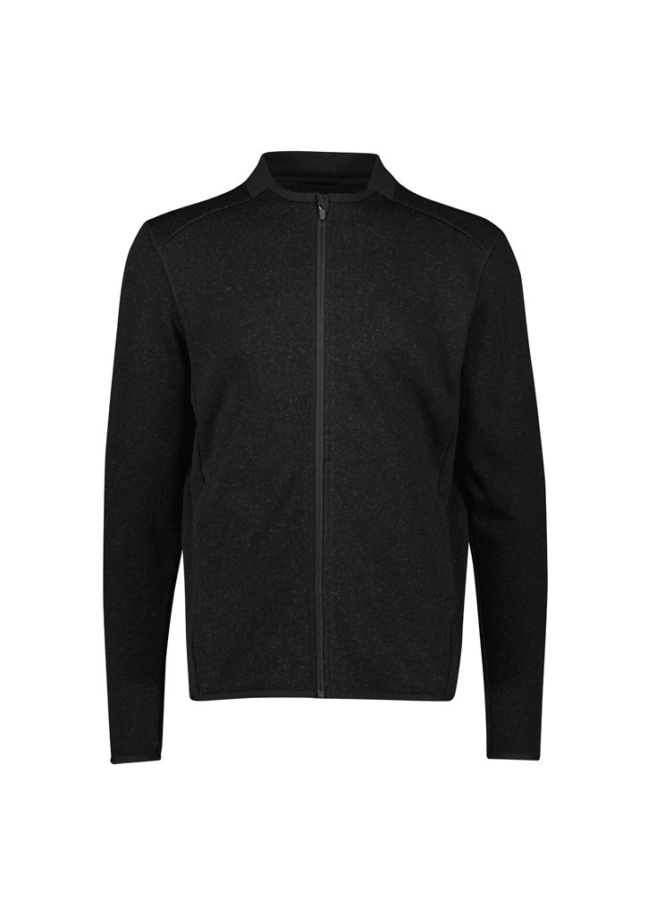 Nova Mens Zip Front Jumper - Black Marle - Front