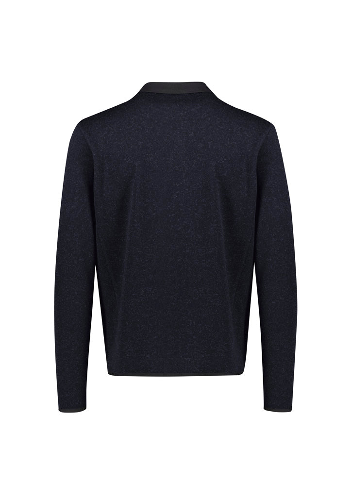 Nova Mens Zip Front Jumper - Navy Marle - Back