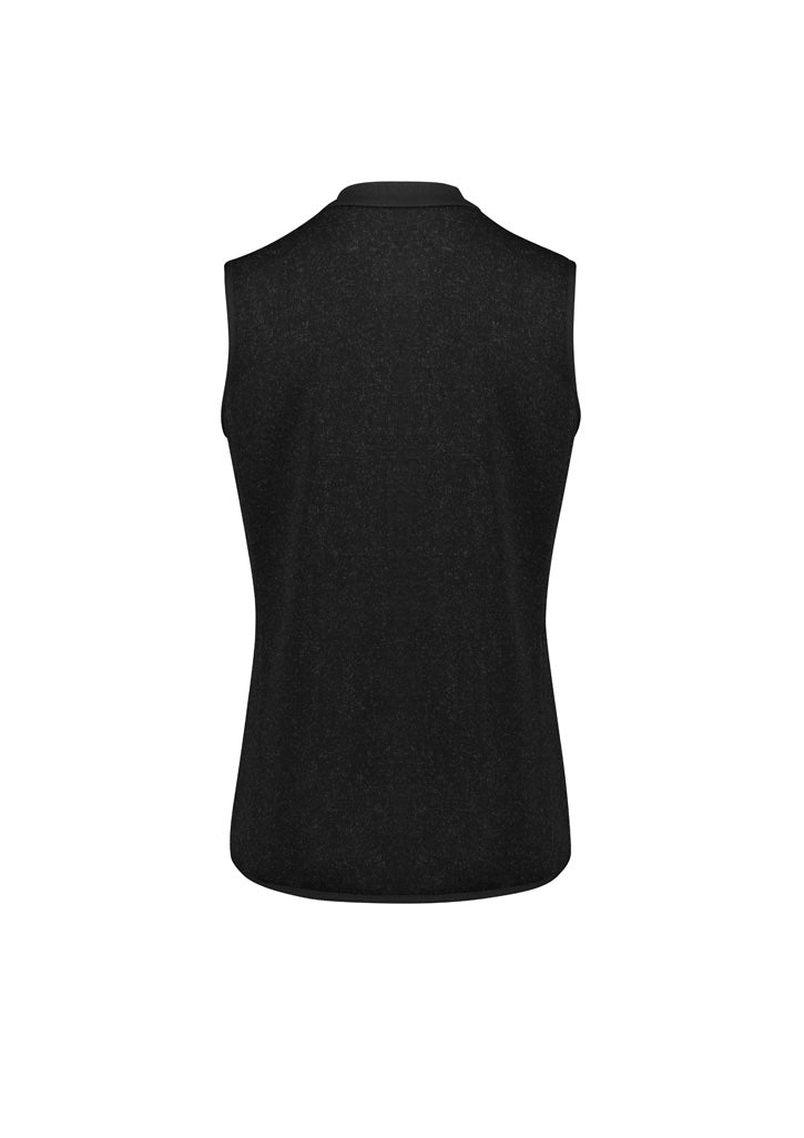 Nova Womens Zip Front Vest - Black Marle - Back