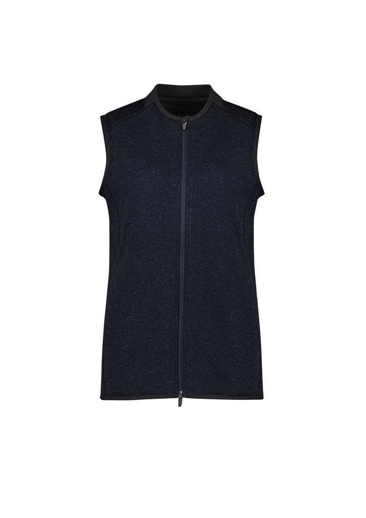 Nova Womens Zip Front Vest - Navy Marle - Front