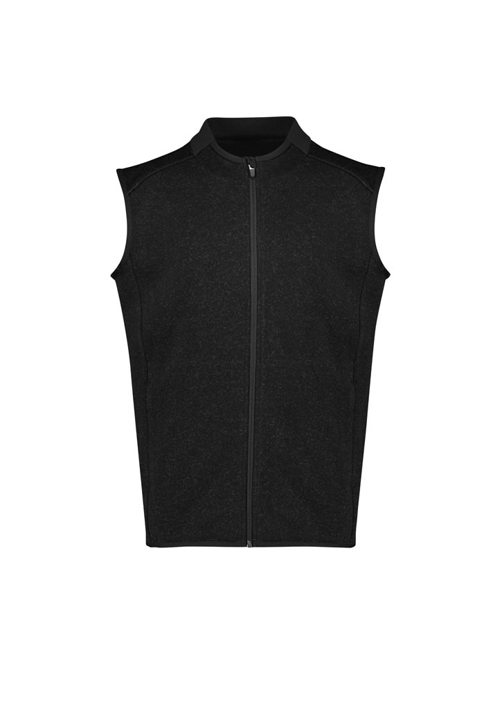 Nova Mens Zip Front Vest - Black Marle - Front