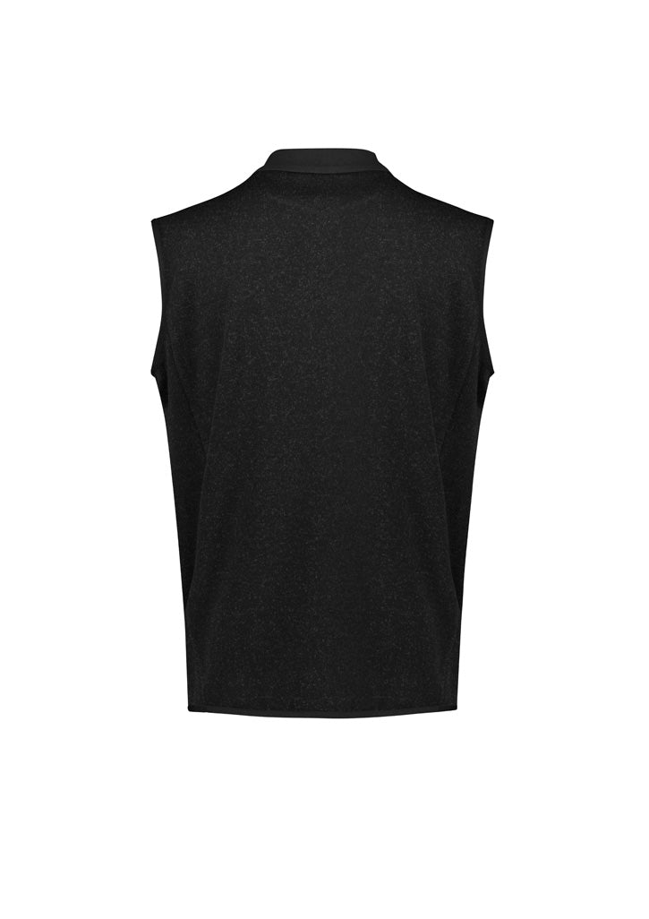 Nova Mens Zip Front Vest - Black Marle - Back