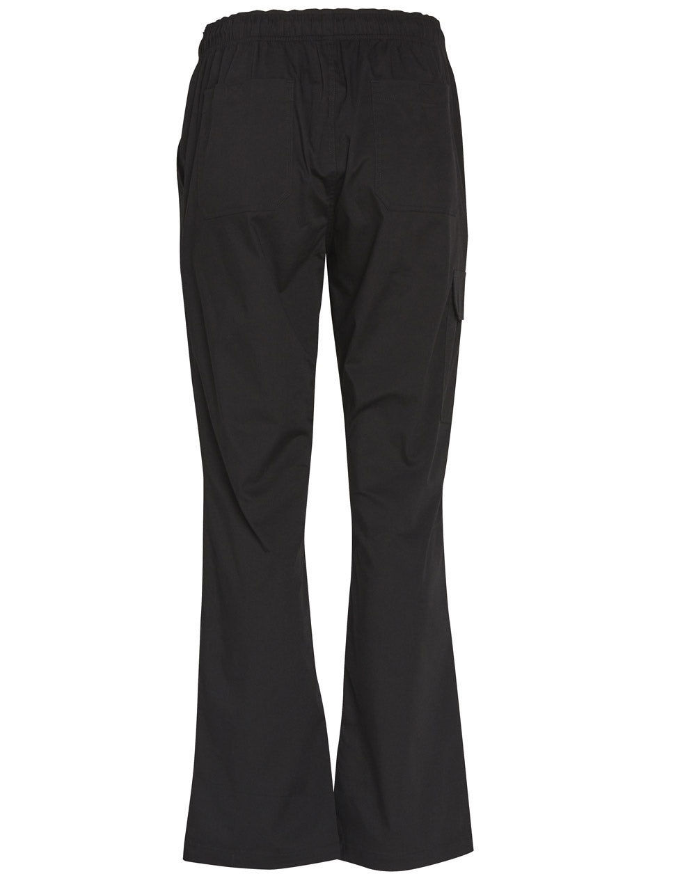 Ladies Functional Chef Pants - Black - Back