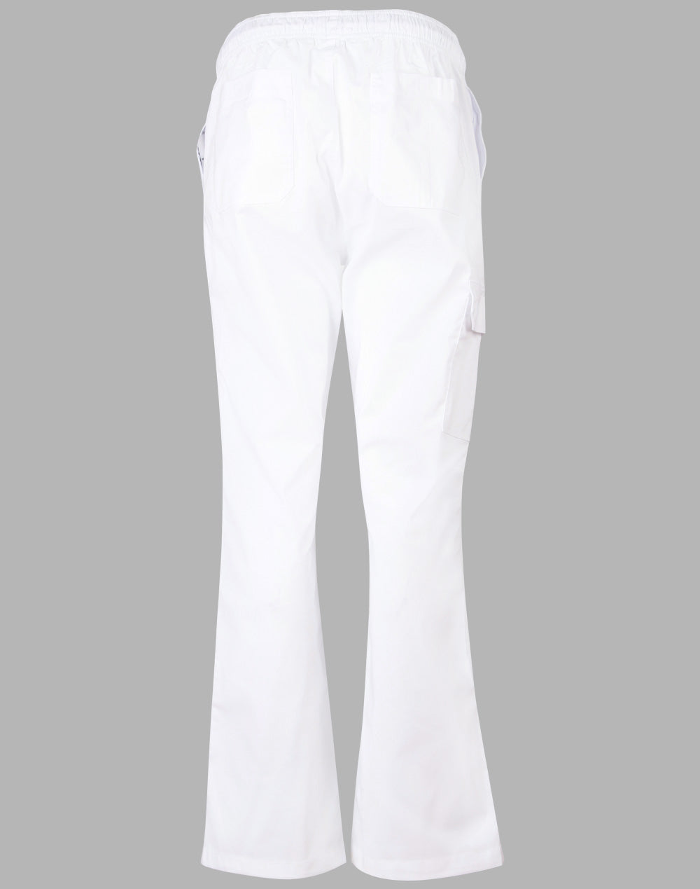 Ladies Functional Chef Pants - White - Back