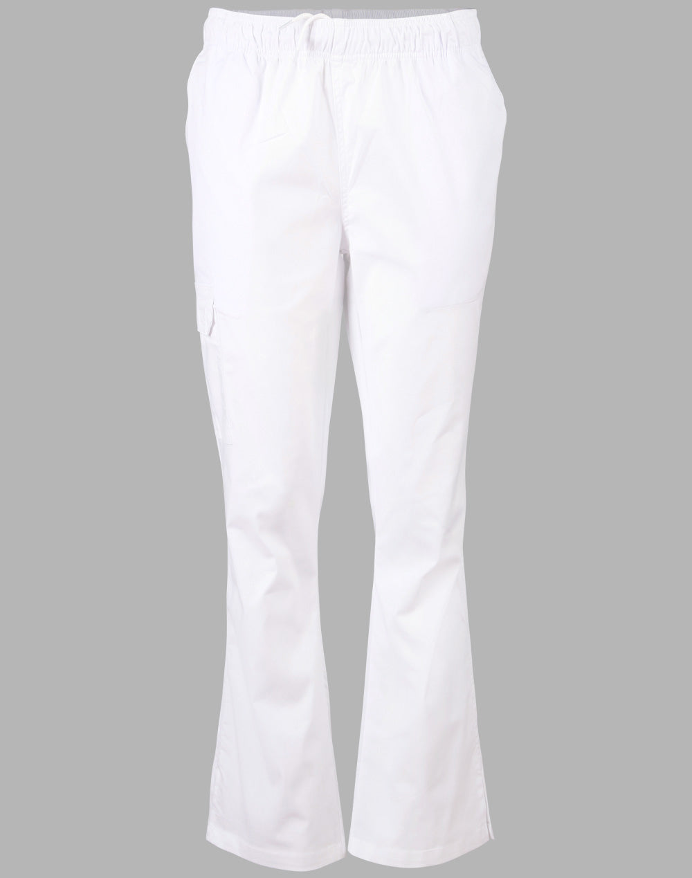 Ladies Functional Chef Pants - White - Front