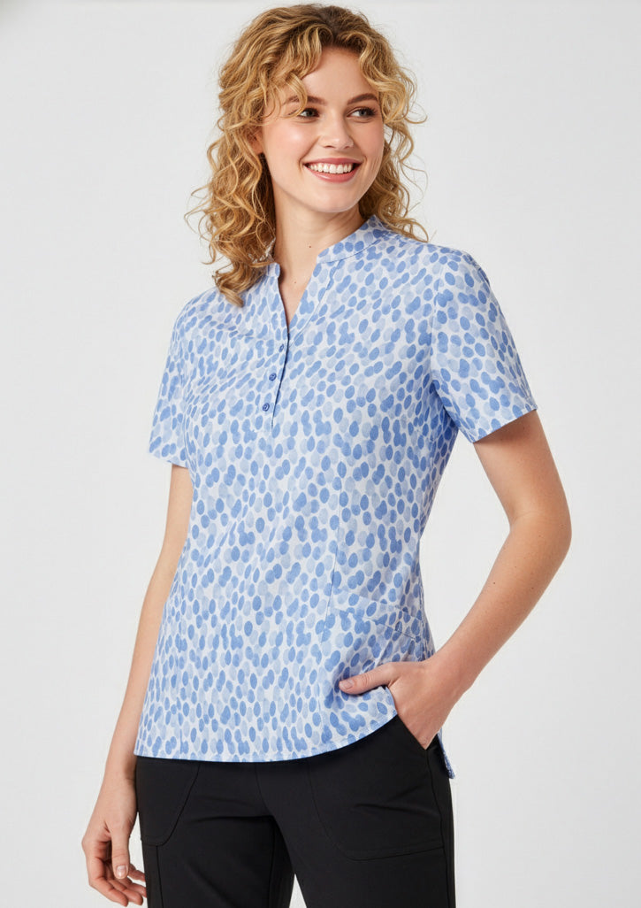 Florence Womens Stardust Print Tunic - Mid Blue - Model