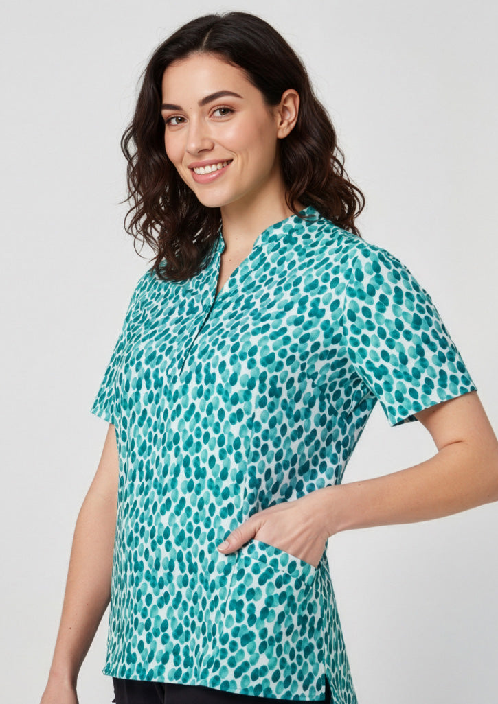 Florence Womens Stardust Print Tunic - Teal - Model