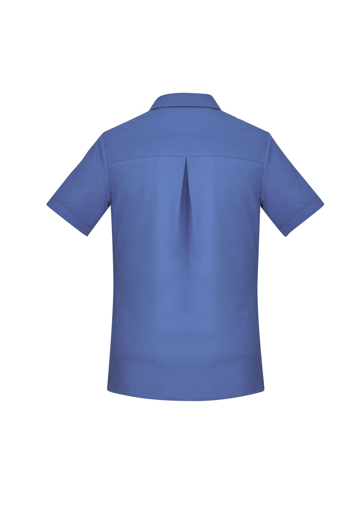 Florence Womens Plain Short Sleeve Shirt - Mid Blue - Back