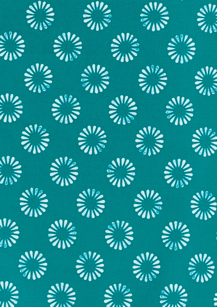 Florence Womens Daisy Print Short Sleeve Shirt - Teal - View