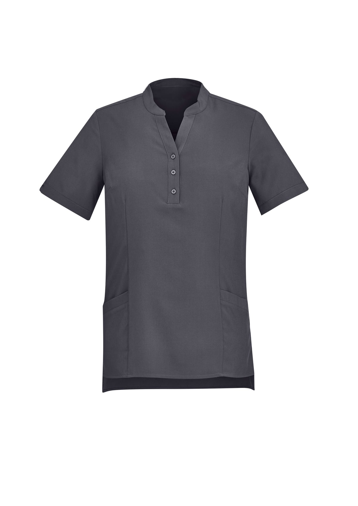 Florence Womens Plain Tunic - Charcoal - Front