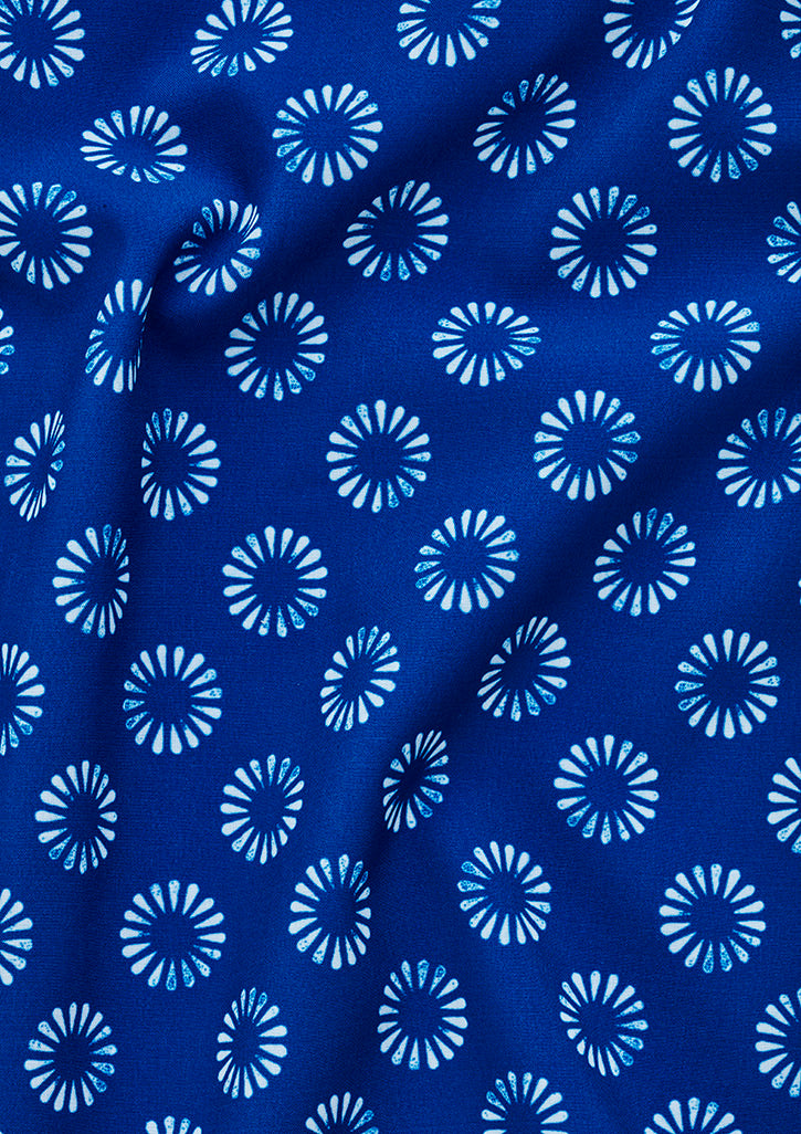 Florence Womens Daisy Print Tunic - Electric Blue - View