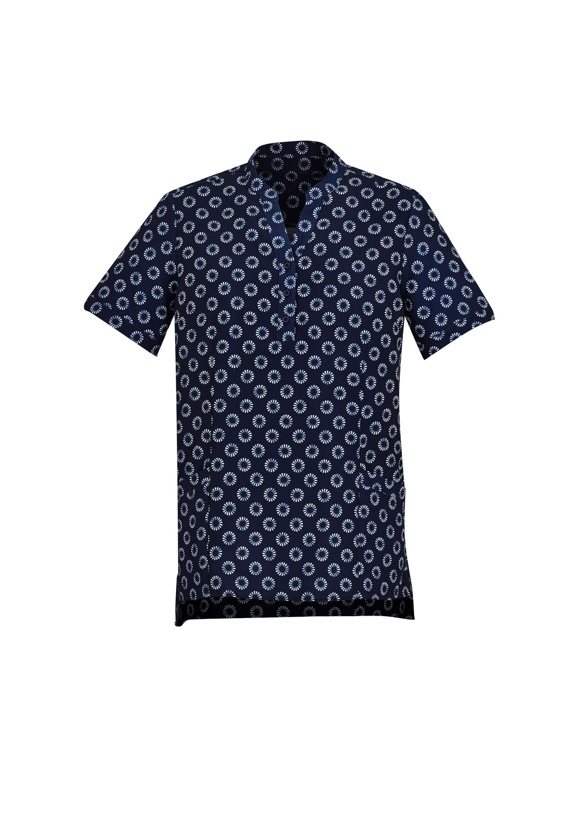 Florence Womens Daisy Print Tunic - Navy - Front