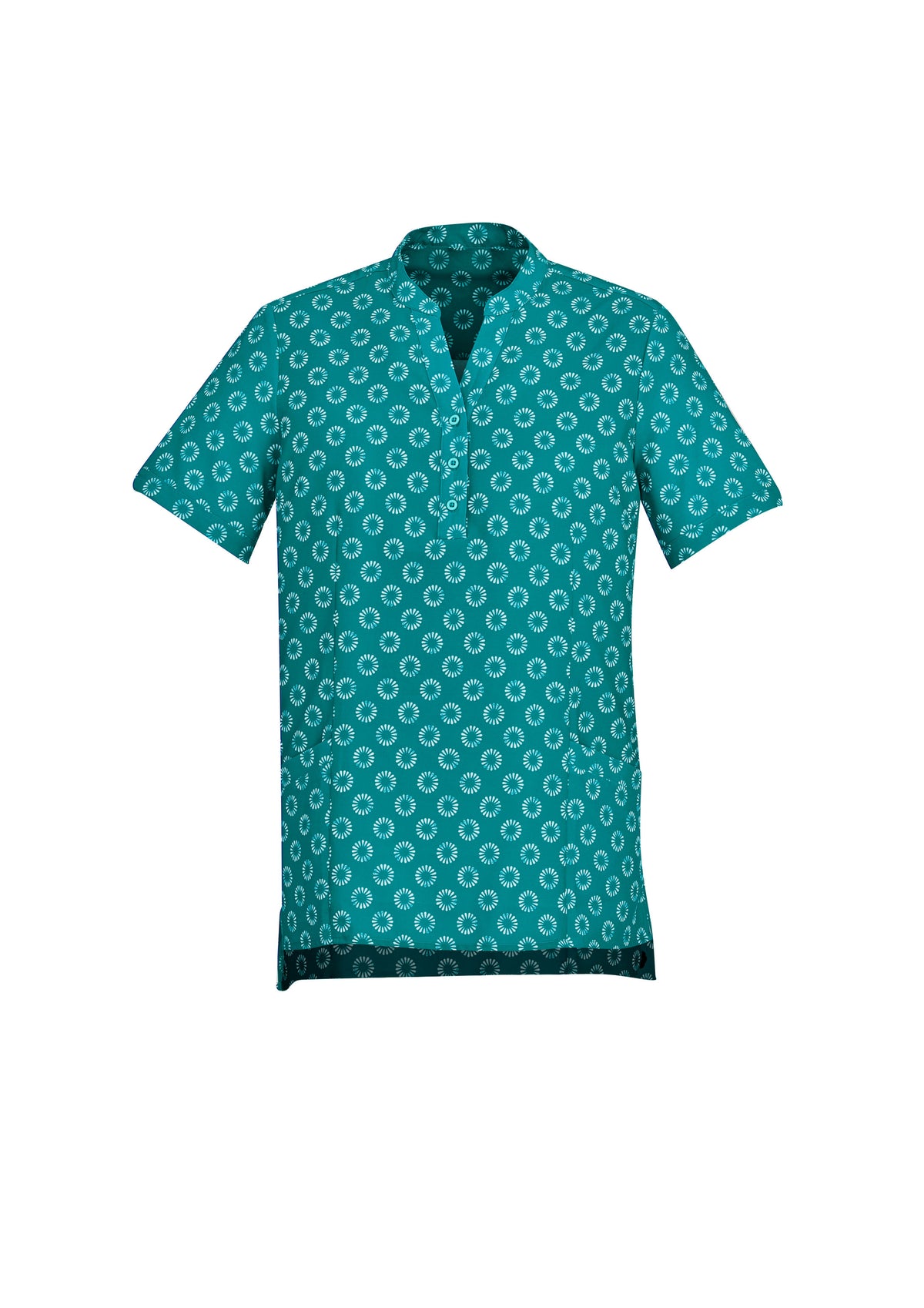 Florence Womens Daisy Print Tunic - Teal - Front