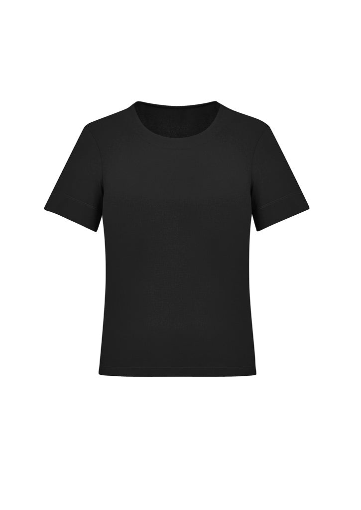 Marley Womens Short Sleeve Jersey Top - Black - Front