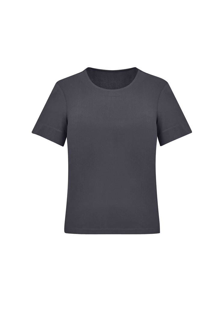 Marley Womens Short Sleeve Jersey Top - Charcoal - Front
