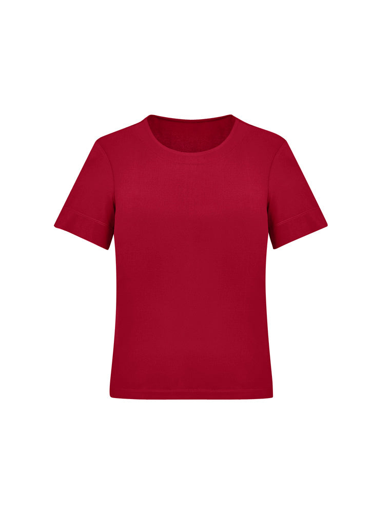 Marley Womens Short Sleeve Jersey Top - Cherry - Front