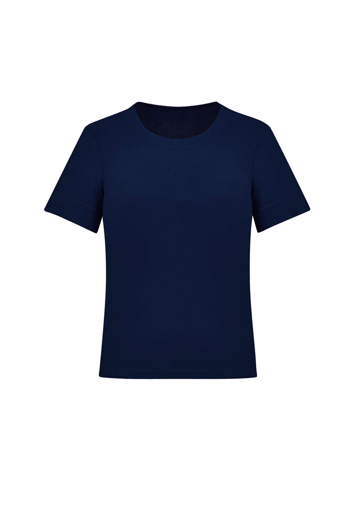 Marley Womens Short Sleeve Jersey Top - Navy - Front