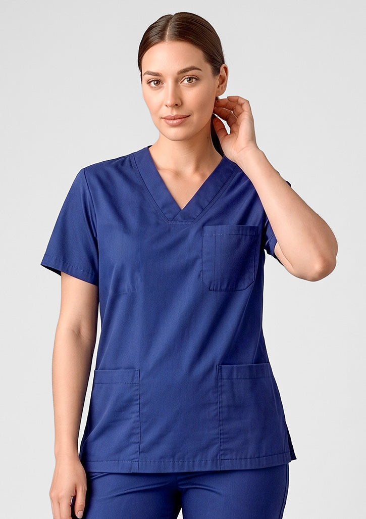 Hartwell Unisex Reversible Scrub Top - Dark Blue - Model