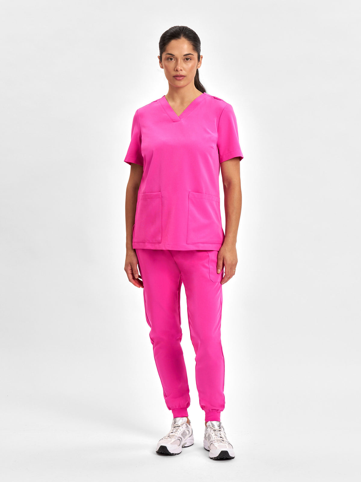 Pink Womens V-Neck Scrub Top 2