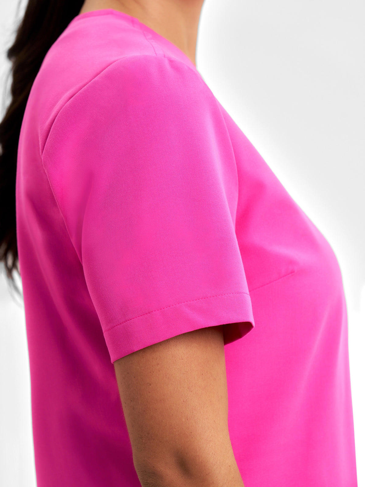 Pink Womens V-Neck Scrub Top 6