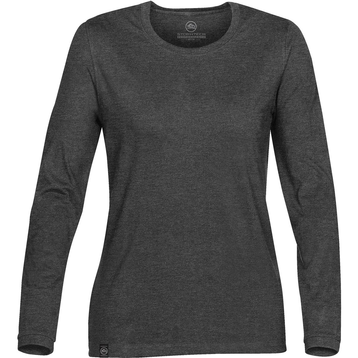 Women's Baseline L/S Tee - Carbon Heather - Front